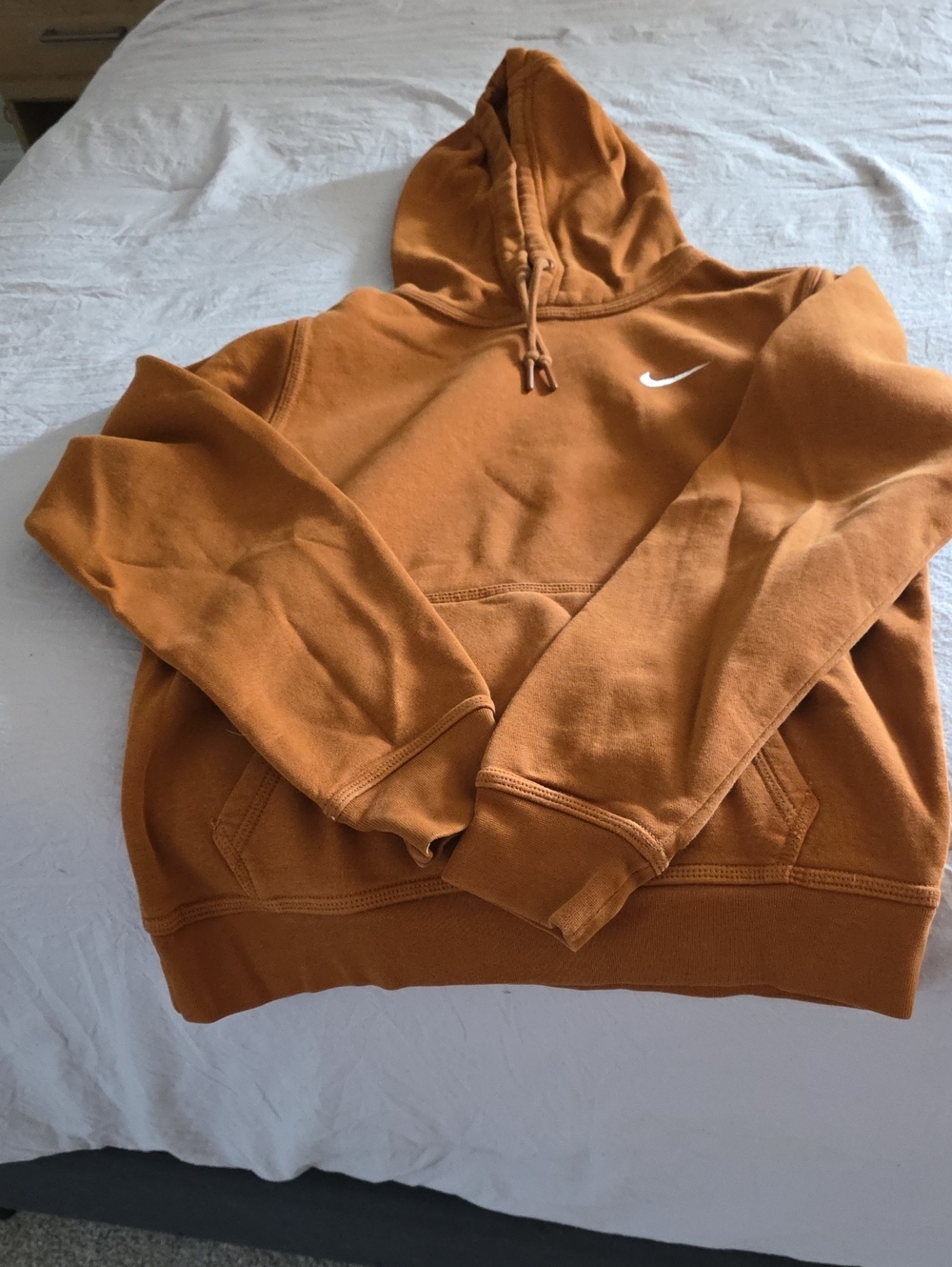 Nike Womens Rust Zip-Up Hoodie with White Swoosh